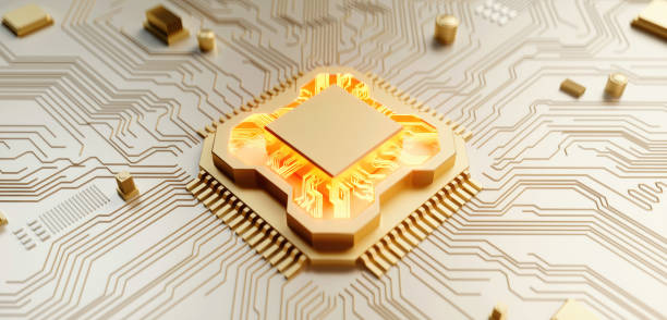 istock 3D rendering of cyberpunk AI. Circuit board. Technology background. Central Computer Processors CPU and GPU concept. Motherboard digital chip. Tech science background. 1477965822