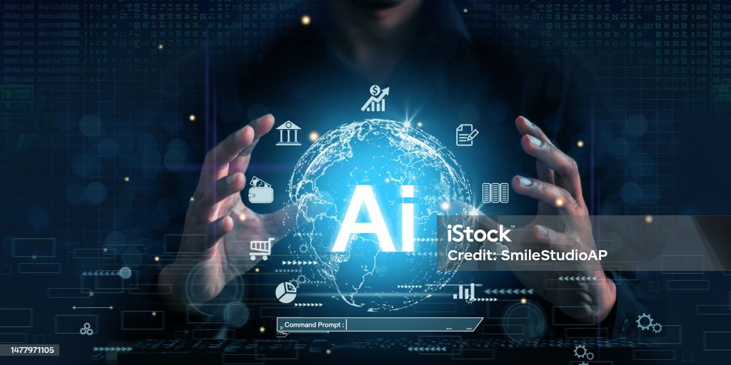 Man Using Technology Smart Robot Ai Artificial Intelligence By Enter ...