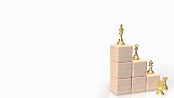istock The gold chess on stair wood cube on white Background 3d rendering 1477971279