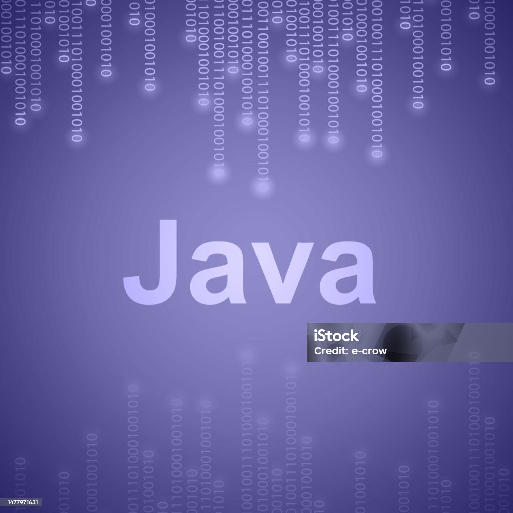 Java Language Inscription On Blue Binary Background Stock Illustration ...