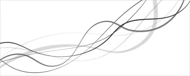 Vector illustration of Abstract black and white curvy line