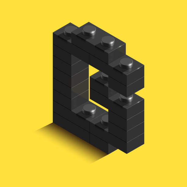 istock 3d isometric letter B of the alphabet from plastic building block bricks. 3d isometric plastic letter from the ego blocks 1477986840