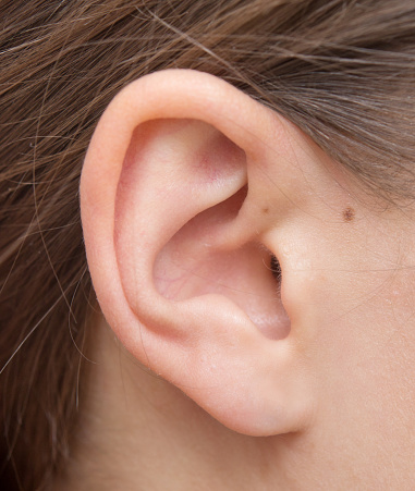 Close up shot of woman ear
