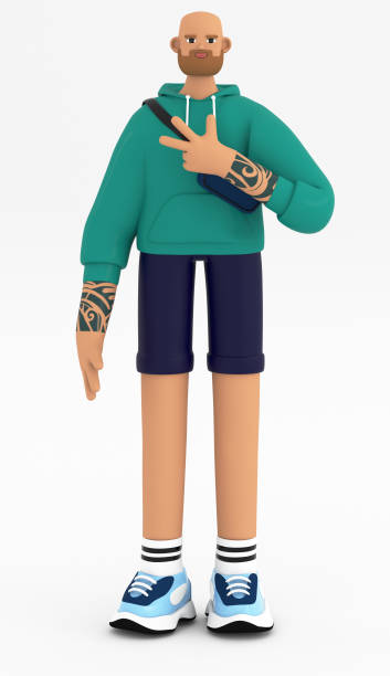 istock 3d  handsome man avatar for app, web, business presentation. Cute male character standing and making peace sign. Minimalist render illustration on white background. 1477990571
