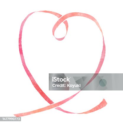 istock Heart shaped pink ribbon clipart 1477990773