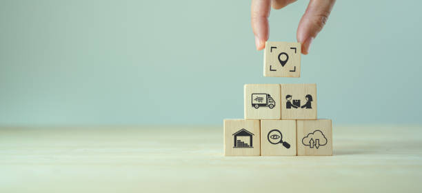istock Logistic management  concept. The complex process of planning, organizing and controlling resources to meet the needs of customers. The efficient flow and storage of goods, services. 1477992752
