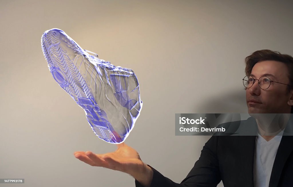 Shoes Simulation Augmented Reality Technology And Shoe Design Stock Photo - Download ...