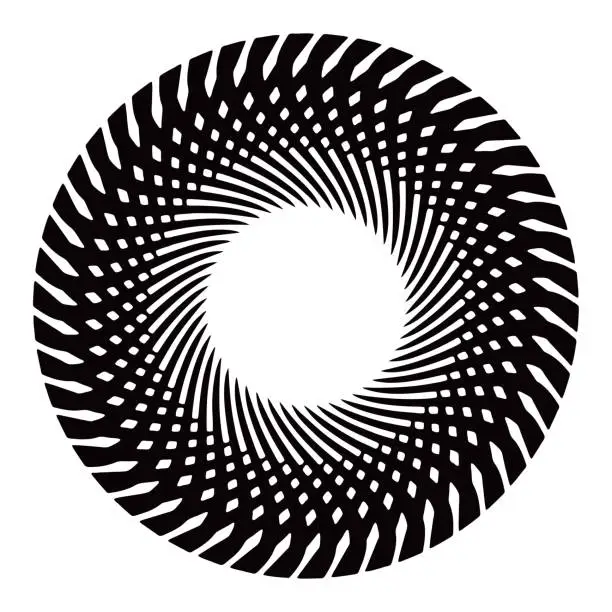 Vector illustration of Spiral concentric pattern design element