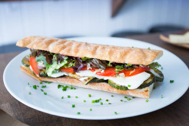 istock Delicious healthy vegan sandwich with vegetables 1477997482