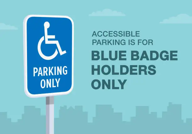 Vector illustration of Disabled parking area. 