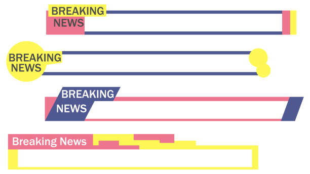 Breaking news telop base set Breaking news telop base set zabuton stock illustrations