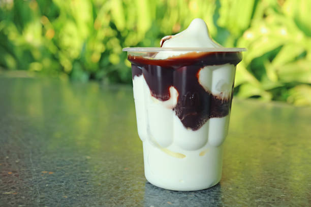 Mouthwatering Vanilla Soft Serve Ice Cream with Chocolate Sauce
