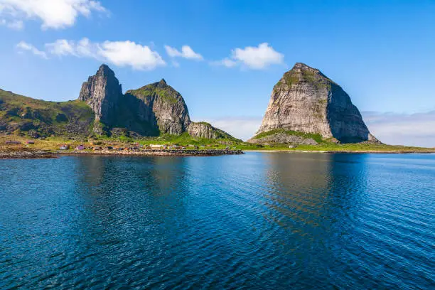 Sanna island and the famous Traenstaven on the Norwegian coast