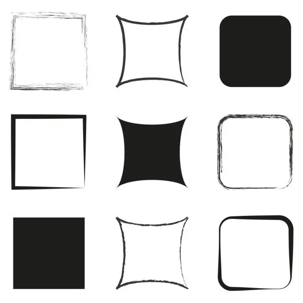 Vector illustration of Brush squares, great design for any purposes. Rectangle pattern. Vector illustration.