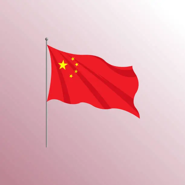 Vector illustration of Flag of China premium vector illustration