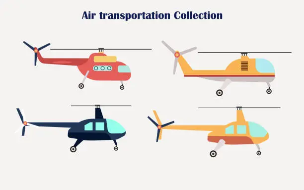Vector illustration of air transportation collection