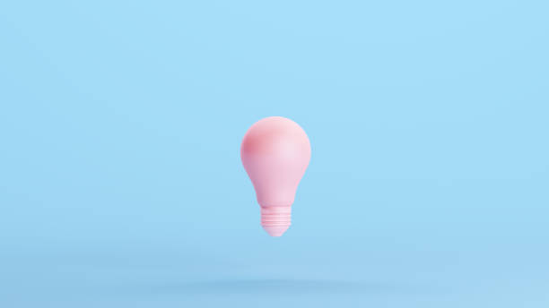 istock Pink Light Bulb Bright Soft Whimsy Kitsch Blue Background 1478009219