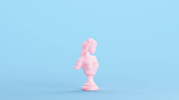 istock Pink Lady Bust Sculpture Statue Soft Vintage Kitsch Blue Background 1478009233