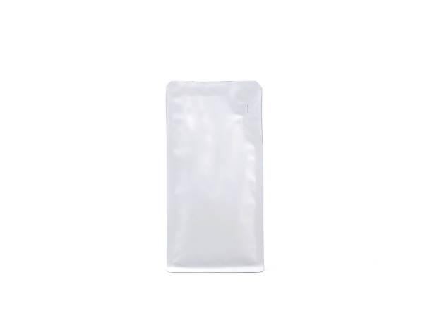 istock Foil plastic paper bag packaging with zipper for roasted coffee beans template isolated on a white background. 1478010105