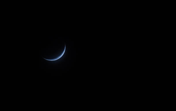 Moon Above a Blue Sky at the Dusk