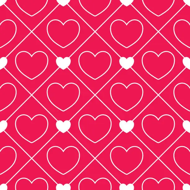 Vector illustration of Seamless hearts pattern