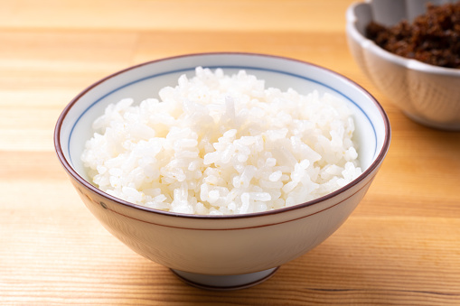 Bonito denbu and white rice