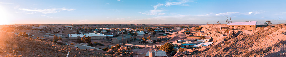A panorama of Coober Pedy, an opal mining town in the outback of South Australia