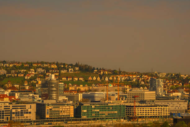 STUTTGART,GERMANY - APRIL 09,2020:Europe district