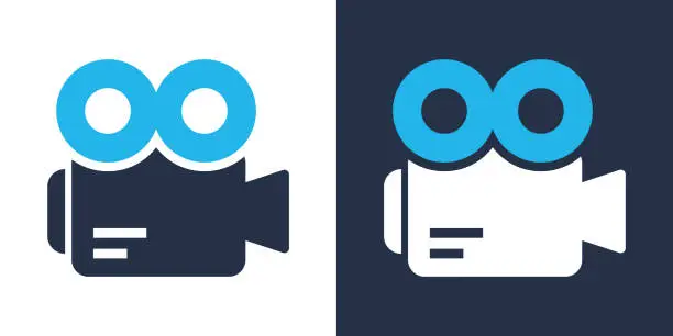 Vector illustration of Video camera icon. Solid icon vector illustration. For website design, logo, app, template, ui, etc.