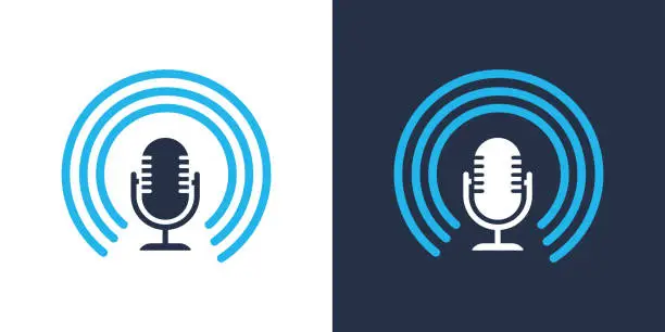 Vector illustration of Podcast icon. Solid icon vector illustration. For website design, logo, app, template, ui, etc.