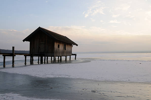 Winter mood Ammersee stock photo