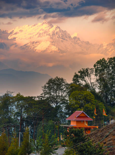 Kanchenjunga. Vertical View of Kangchenjunga, also spelled Kanchenjunga, which is the third-highest mountain in the world. kangchenjunga stock pictures, royalty-free photos & images