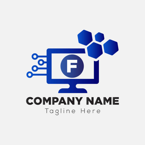 аннотация f буква современный начальный дизайн логотипа tech - letter f flash stock illustrations