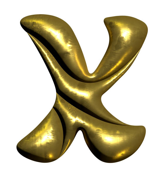 istock Shiny gold balloon metallic letter X capital. 1478035471