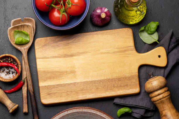 istock Top-down view of a kitchen table with ingredients, utensils, and copy space 1478038717