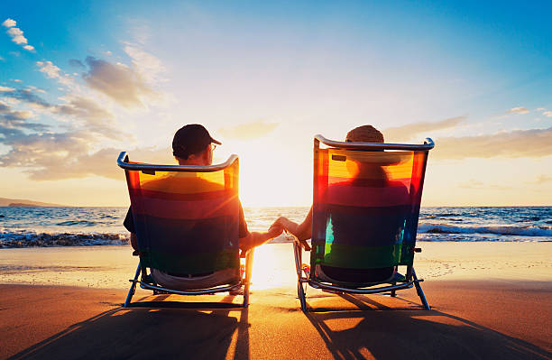istock senior couple watching the sunset 147803937