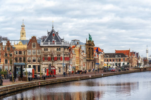 istock Spaarne river and old town in Haarlem, Netherlands, 1478039529