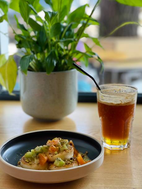 istock Restaurant table with coffee and food 1478040664