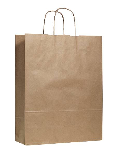 istock Recycled paper shopping bags(isolated with clipping path over white background) 147804292