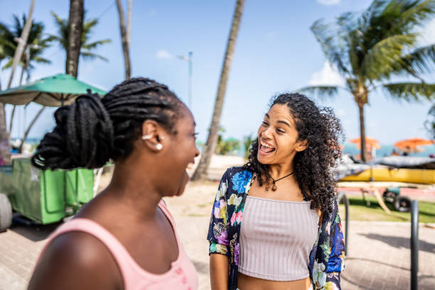 istock Two female friends walking in the broadwalk 1478043615