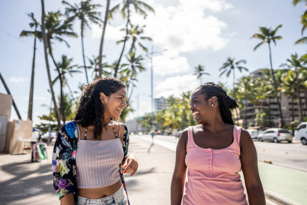 istock Two female friends walking in the broadwalk 1478043650