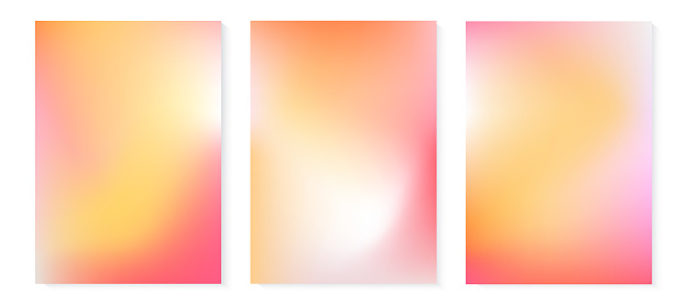Y2k aesthetic holographic gradient background. Red pink orange mesh texture. Gentle pastel color vector A4 poster. Holo blur wallpaper. Abstract iridescent pattern. Trendy girlish illustration