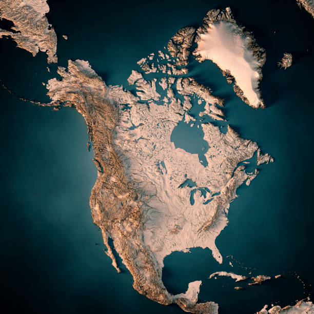 istock North America Topographic Map 3D Render Dark Ocean Neutral 1478054500