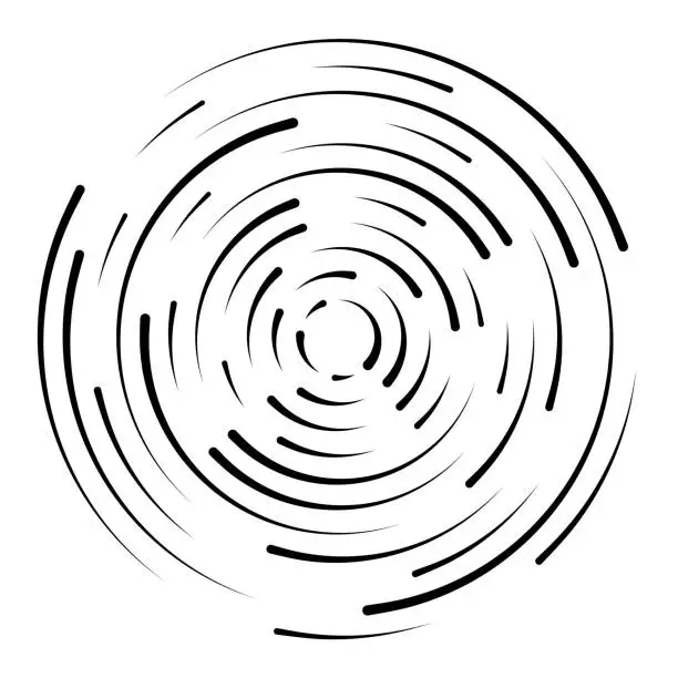 Vector illustration of Disk of fine lines swirl pattern