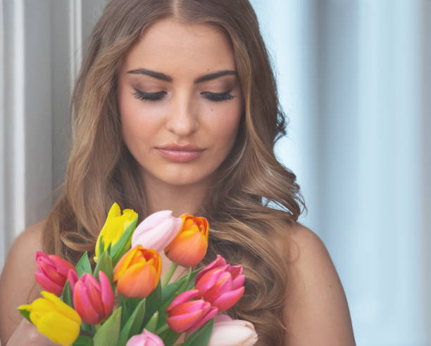 Beauty with flowers