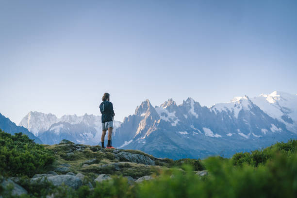 istock Trail runner bounds along mountain trail 1478080389