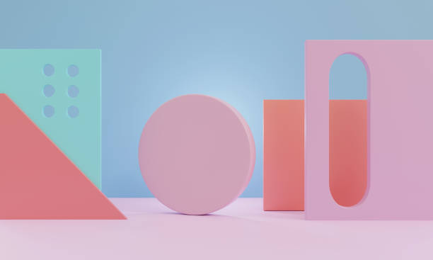 istock Abstract Geometric 3D Rendering Circle Cylinder Podium Background. Minimalism Pastel Colored Still Life Style 1478081952