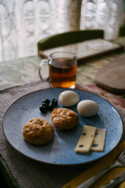 Traditional Turkish bakery boyoz and a simple breakfast plate.