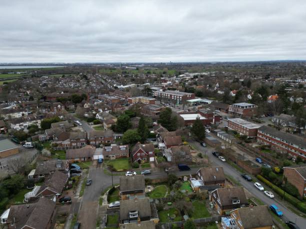 istock Shepperton Surrey UK drone aerial view 1478086682