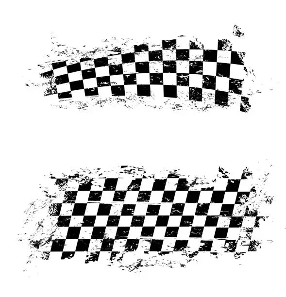 Vector illustration of Motorsport race grunge checkered flag background